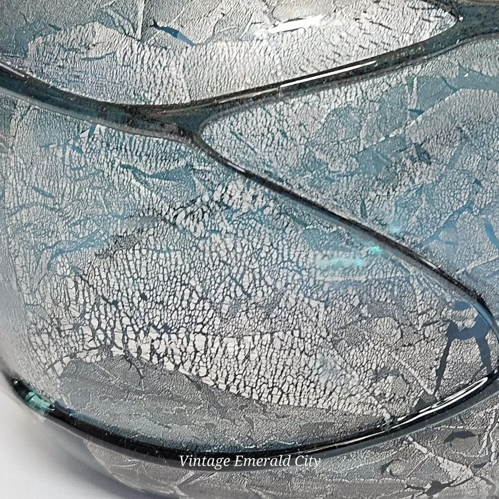 Vtg Verrerie La Mailloche Quebec Handmade Art Glass Vase 4